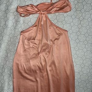 Charlotte Russe Pink Cut Out Long Cotton Maxi Dress